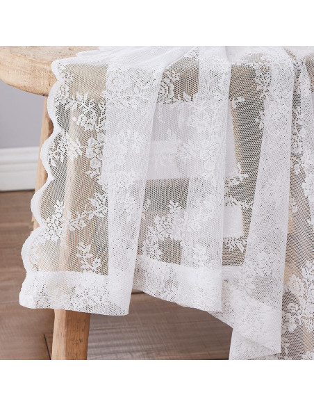 Cortinas de Encaje Floral Lotusolution 2 Paneles 55x84 cm Cortinas de Encaje Floral Lotusolution 2 Paneles 55x84 cm