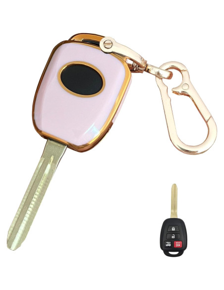 Cubierta de Llave Inteligente Toyota QIXIUBIA 3 Botones Rosa