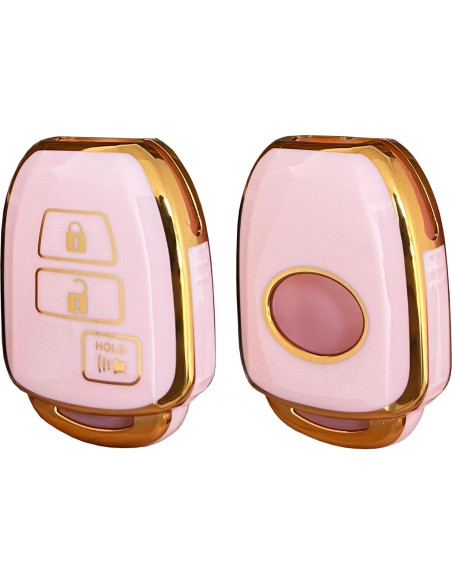 Cubierta de Llave Inteligente Toyota QIXIUBIA 3 Botones Rosa
