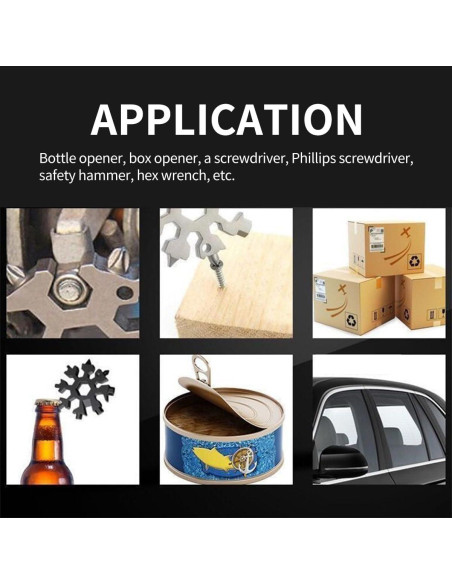 Herramienta Multiusos Copo de Nieve 18 en 1 Genérico - Negro