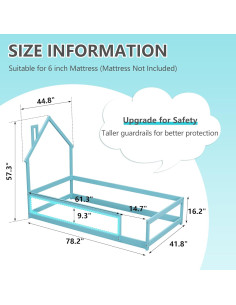 Cama Twin Dolonm Montessori con Cabecera Casa Azul 2