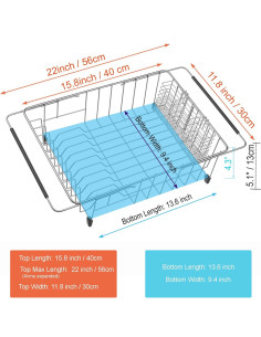 Estante Secar Platos iPEGTOP Acero Inoxidable Expandible 40-56cm 2