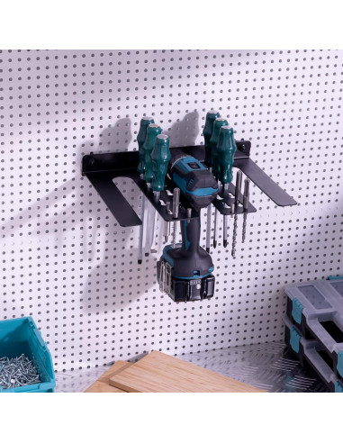 Soporte para Taladro Navaris - Montaje en Pared, Acero, Negro