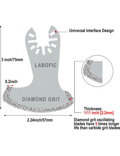 Cuchillas Oscilantes de Diamante LABOFiC 3 Pcs para Lechada 2