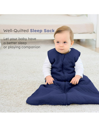 Saco de Sueño Bebé 6-12 Meses 2.5 TOG Algodón Azul