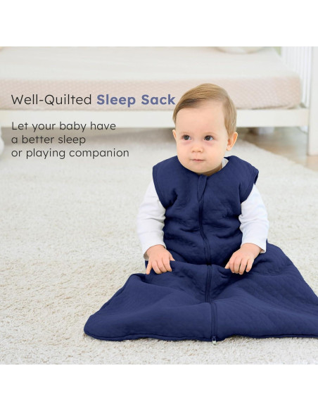 Saco de Sueño Bebé 6-12 Meses 2.5 TOG Algodón Azul