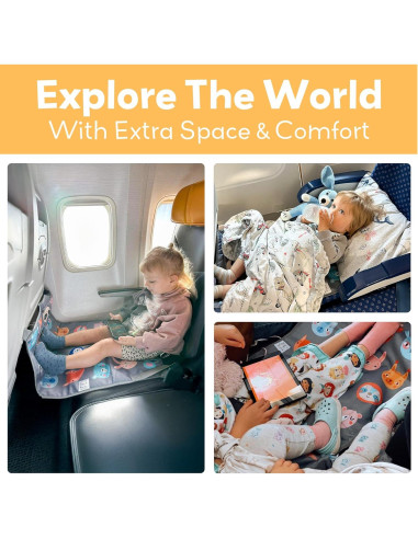 Cama de avión para niños Little Traveler - Gris, 1-4 años