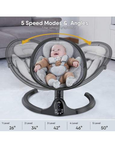 Columpio Eléctrico BabyBond BB008M para Bebés hasta 12.25 kg