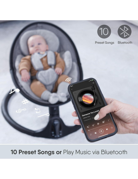 Columpio Eléctrico BabyBond BB008M para Bebés hasta 12.25 kg