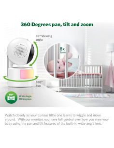 Monitor para Bebés LeapFrog LF915-2HD, 2 Cámaras, 720p 2