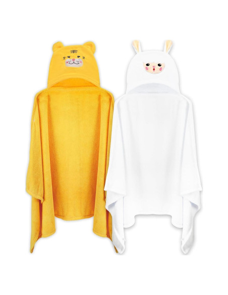 Toallas con Capucha Vyndicca 70x140 cm Amarillo y Blanco