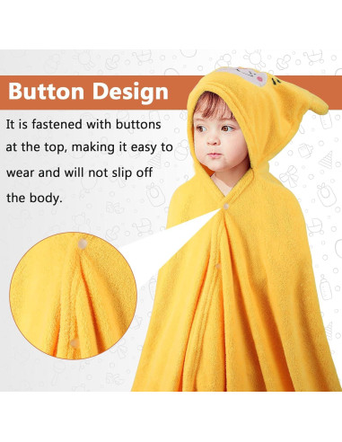 Toallas con Capucha Vyndicca 70x140 cm Amarillo y Blanco