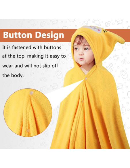 Toallas con Capucha Vyndicca 70x140 cm Amarillo y Blanco