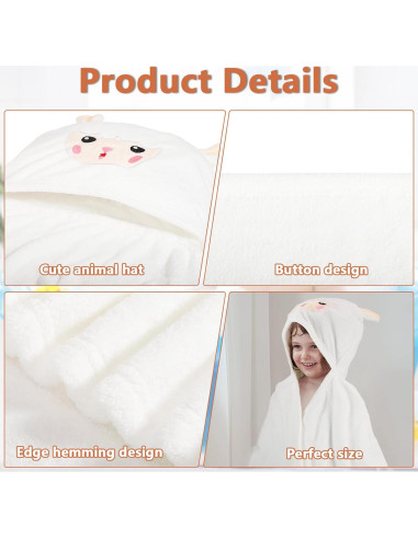 Toallas con Capucha Vyndicca 70x140 cm Amarillo y Blanco