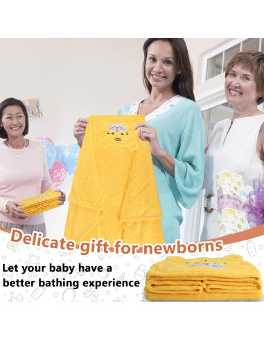 Toallas con Capucha Vyndicca 70x140 cm Amarillo y Blanco