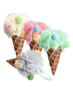 Esponja de Baño Geiserailie en Forma de Helado - 4 Piezas