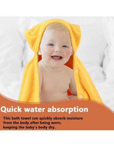 Toallas con Capucha Vyndicca 70x140 cm Amarillo y Blanco