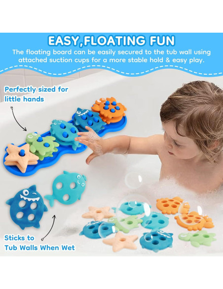 Juguetes de Baño de Silicona Ebukur para Bebés 10 Piezas