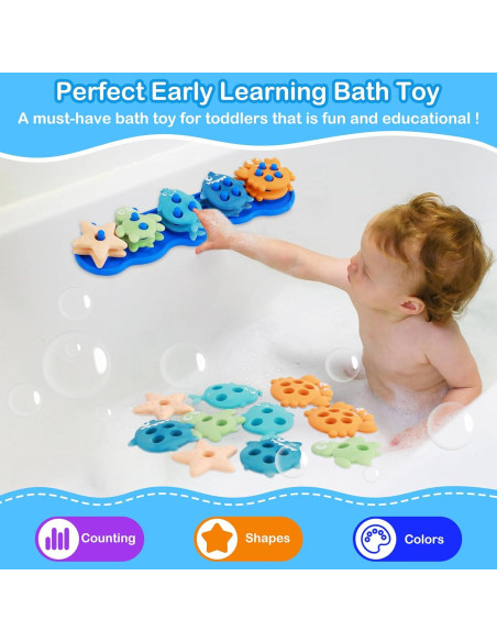 Juguetes de Baño de Silicona Ebukur para Bebés 10 Piezas