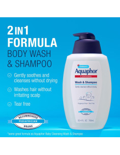 Jabón y Champú 2 en 1 Aquaphor para Niños 750 ml Sin Fragancia 2