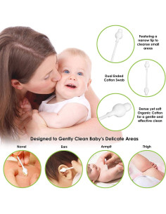 Hisopos de Algodón Orgánico CenYouful para Bebés - 220 Unidades 2