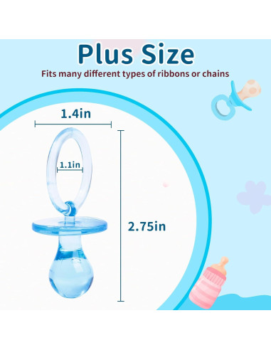 72 Chupetes de Baby Shower Azules XINHUIDALSQ 6.99 cm Decoración