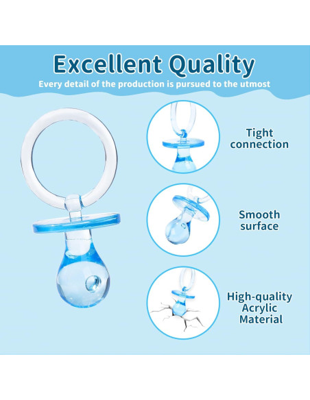 72 Chupetes de Baby Shower Azules XINHUIDALSQ 6.99 cm Decoración