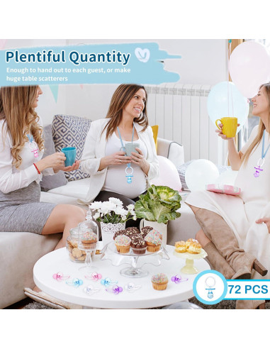 72 Chupetes de Baby Shower Azules XINHUIDALSQ 6.99 cm Decoración