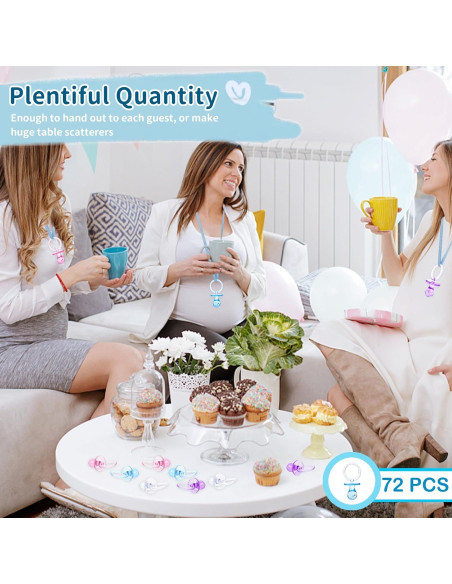 72 Chupetes de Baby Shower Azules XINHUIDALSQ 6.99 cm Decoración