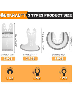 5 Cuchillas de Eliminación de Lechada Diamante EXKRAEFT 15cm 2