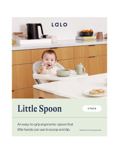Juego de 2 cucharas pequeñas Lalo de silicona para bebés - Avena 2