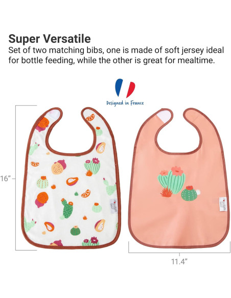 Set de 2 Baberos BabyToLove Jardín de Cactus Impermeables Set de 2 Baberos BabyToLove Jardín de Cactus Impermeables