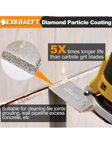 5 Cuchillas de Eliminación de Lechada Diamante EXKRAEFT 15cm