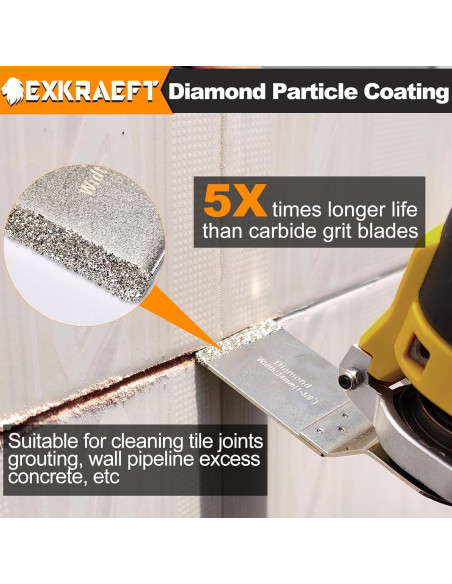 5 Cuchillas de Eliminación de Lechada Diamante EXKRAEFT 15cm