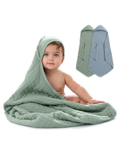 Toalla con Capucha Comfy Cubs 2-Pack 81x81cm Algodón Muselina