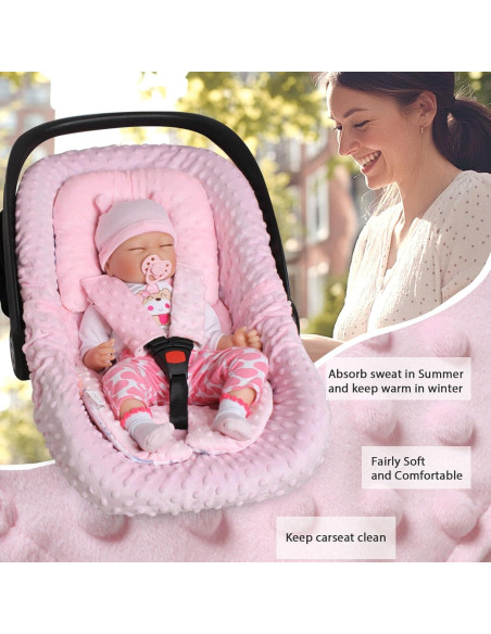 Funda para Asiento de Auto Bebé Boryokun Rosa Ajuste Universal