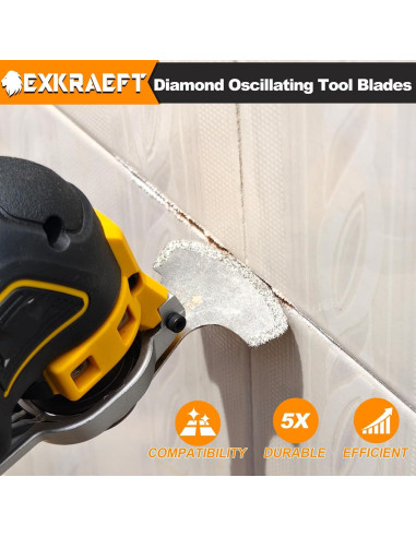 5 Cuchillas de Eliminación de Lechada Diamante EXKRAEFT 15cm