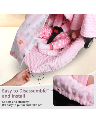 Funda para Asiento de Auto Bebé Boryokun Rosa Ajuste Universal