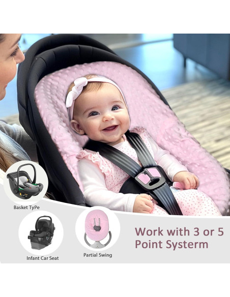 Funda para Asiento de Auto Bebé Boryokun Rosa Ajuste Universal