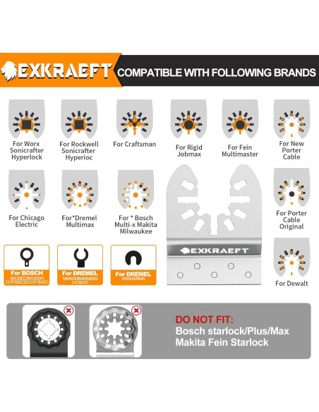 5 Cuchillas de Eliminación de Lechada Diamante EXKRAEFT 15cm