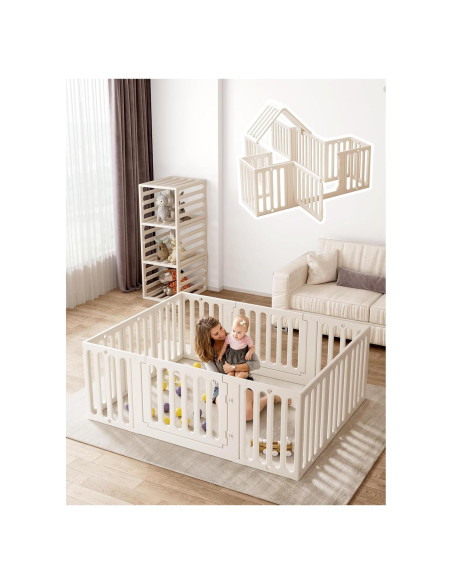 Parque de Juegos para Bebés VBABY, 12 Paneles 168x130 cm