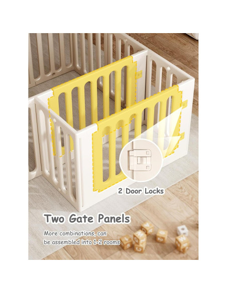 Parque de Juegos para Bebés VBABY, 12 Paneles 168x130 cm