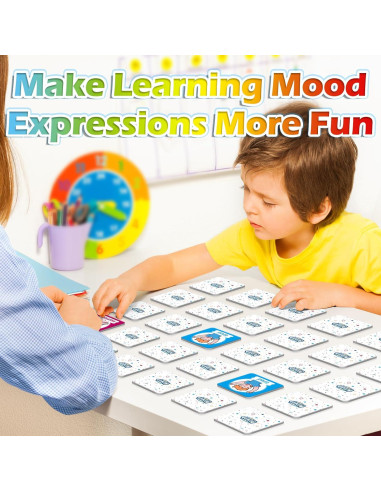 Juego de Memoria de Emociones Aizweb - 40 Tarjetas para Niños