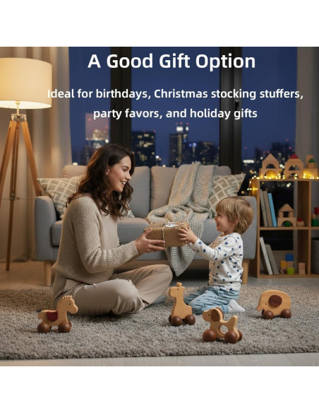 Trompos de Madera Hechos a Mano DadCarved - 3 Piezas para Niños 3+