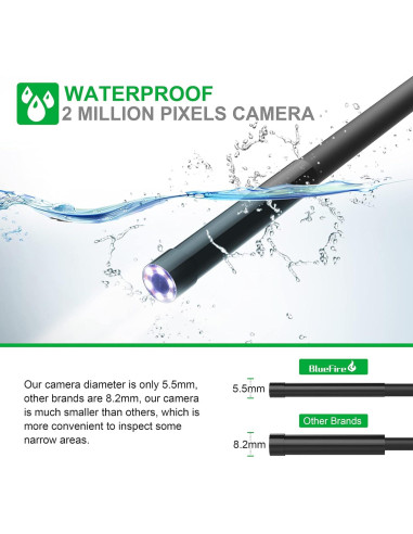 Cámara de Inspección WiFi BlueFire 1080P 3.5m Borescope