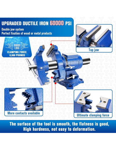 Prensa de Banco 5" CMOOD Alta Resistencia 4000kg Rotativa