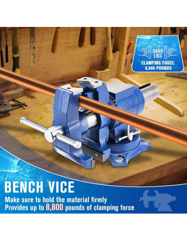 Prensa de Banco 5" CMOOD Alta Resistencia 4000kg Rotativa