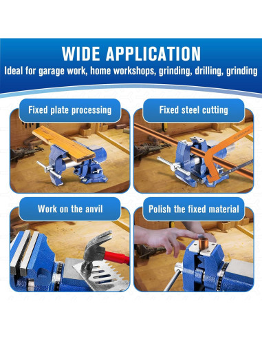 Prensa de Banco 5" CMOOD Alta Resistencia 4000kg Rotativa