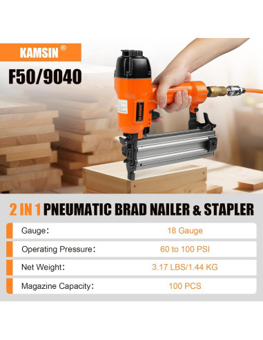 Clavadora y Grapadora Neumática KAMSIN F50/9040 2 en 1