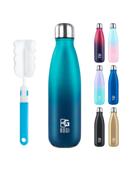 Botella de Agua Aislada BOGI 500ml Acero Inoxidable Azul